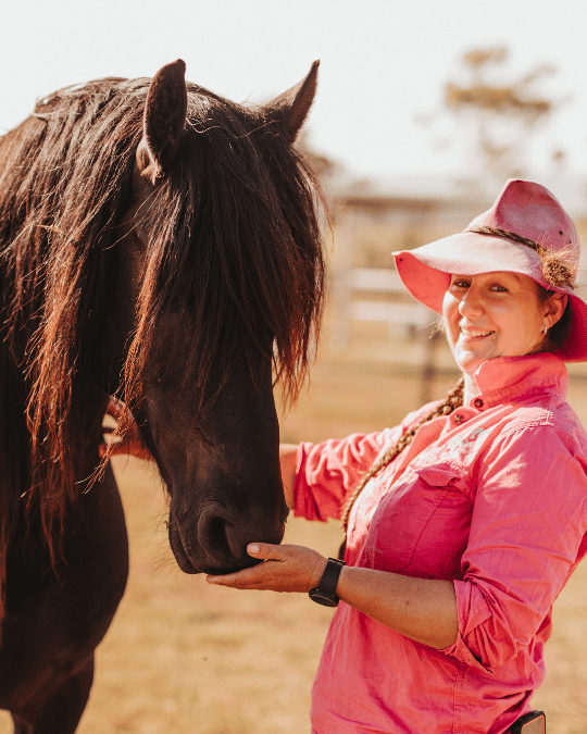 Leeanne Taylor - Owner, Breeder & Trainer & Friesian Stallion Spartacus of Ebony Park